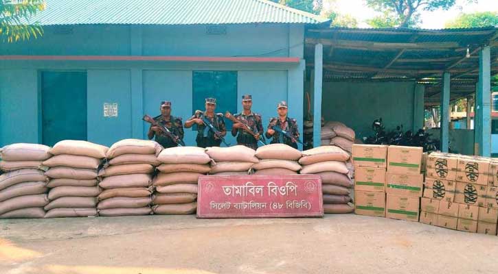 সিলেটে সাড়ে ৬৫ লাখ টাকার ভারতীয় পণ্য জব্দ, আটক ২